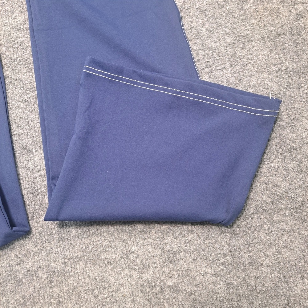 Vooveeya Navy Blue Flare Yoga Pants Contrast Stitch High Waist Large NWT - Picture 8 of 11